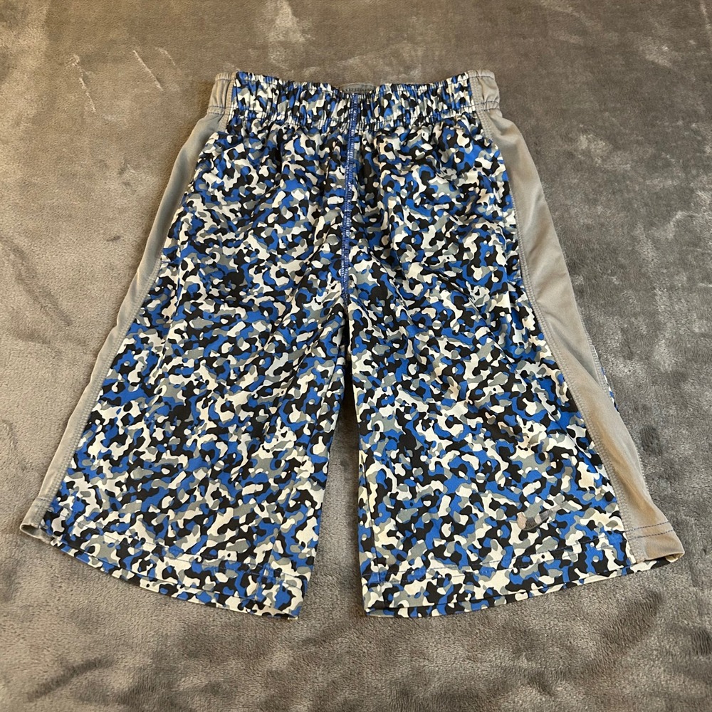 Nike‎ Athletic Shorts Blue Camo Activewear Casual Sport Training Gym Youth Small